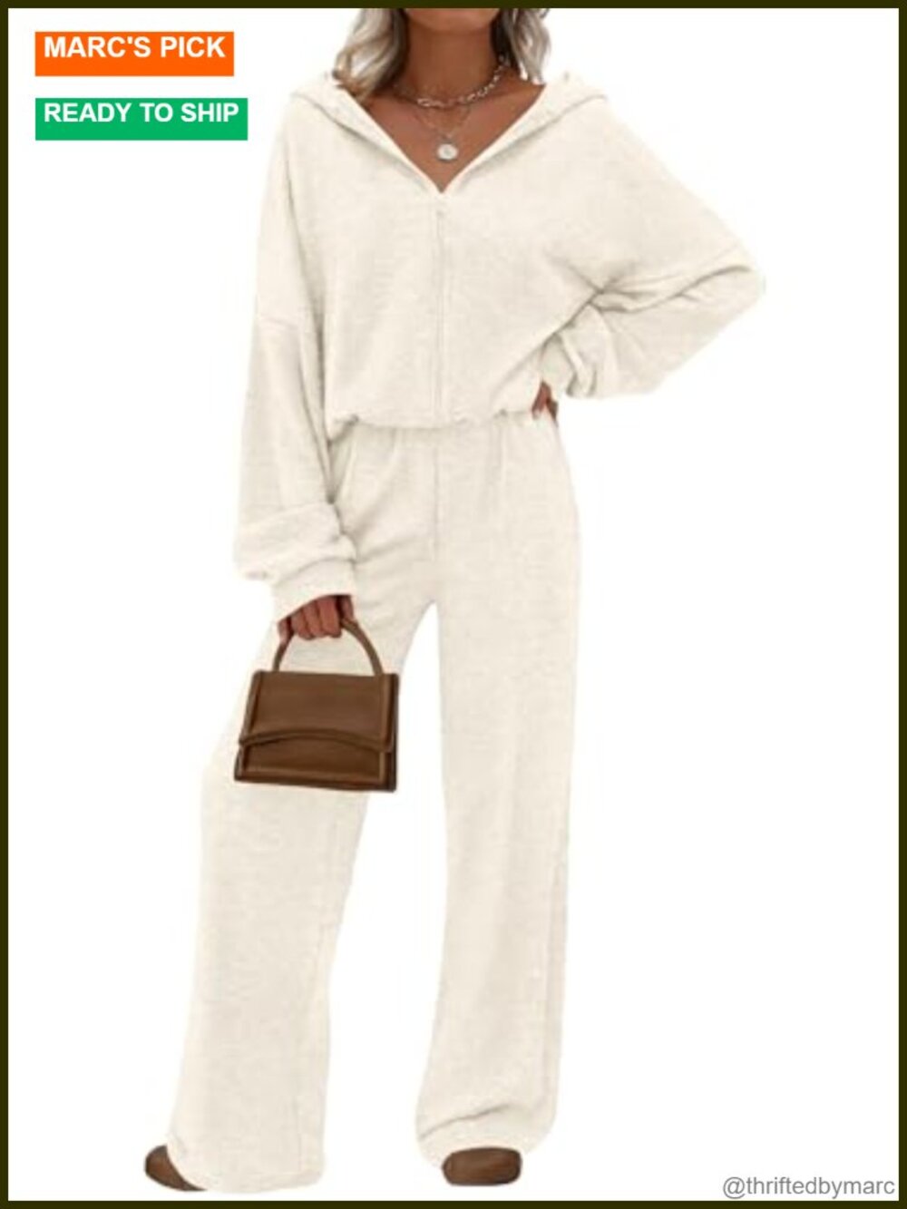 Women's Lounge 2 Piece Knit Set Hoodie Pockets Wide Leg